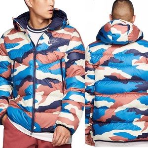 Nike Down Fill Hooded Multi Color Puffer Jacket BV4763-744 Men’s Small 2017 Camo